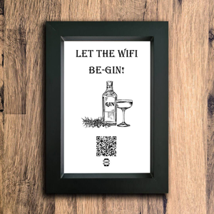 "let the wifi be-gin" photo frame